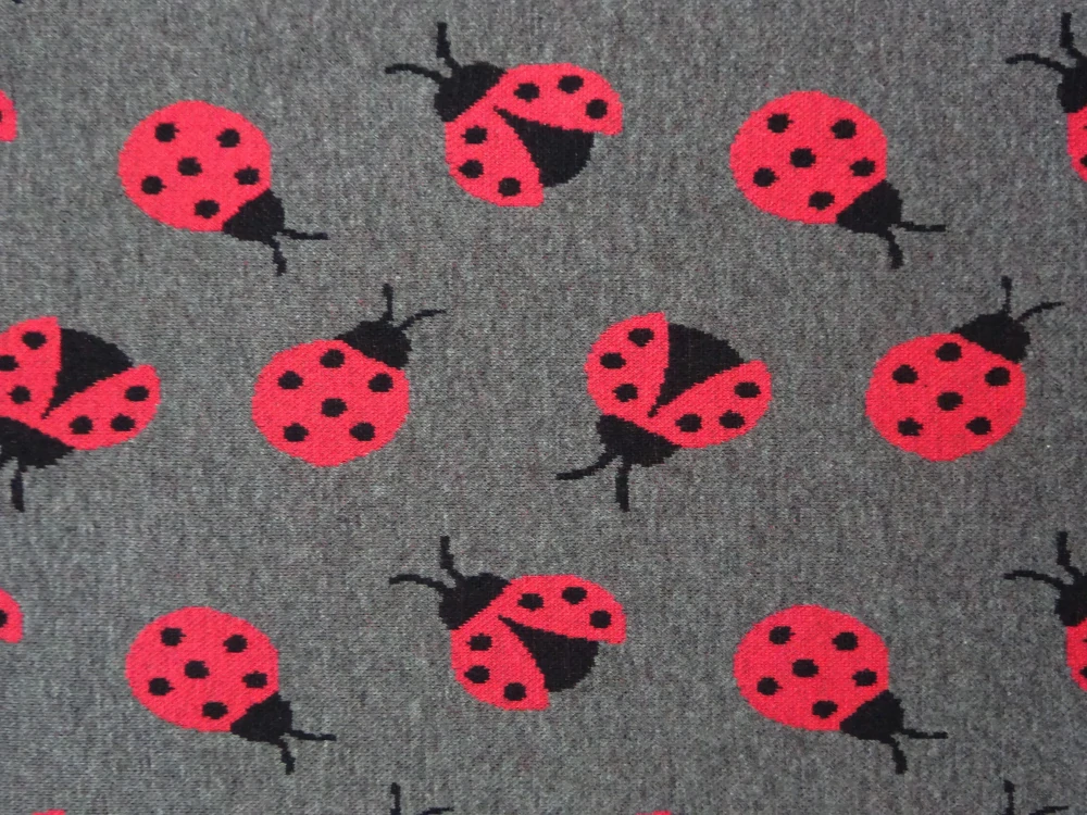 Svetrovina sivo-červená "lienka"