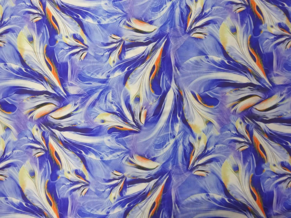 Hodváb modro-fialový "vzorovaný" 