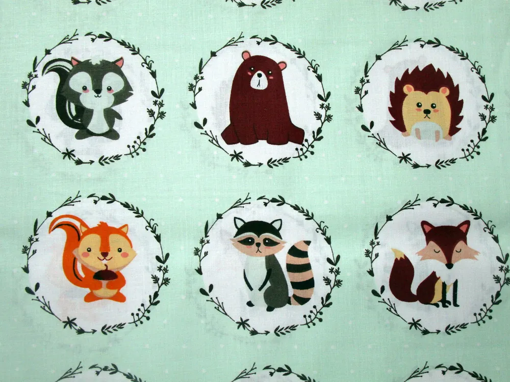 Bavlna zelenkavá "zvieratká" 