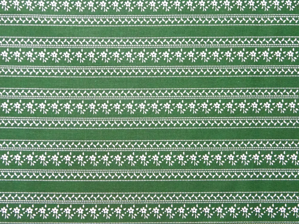 Bavlna zelená "ľudový vzor" 