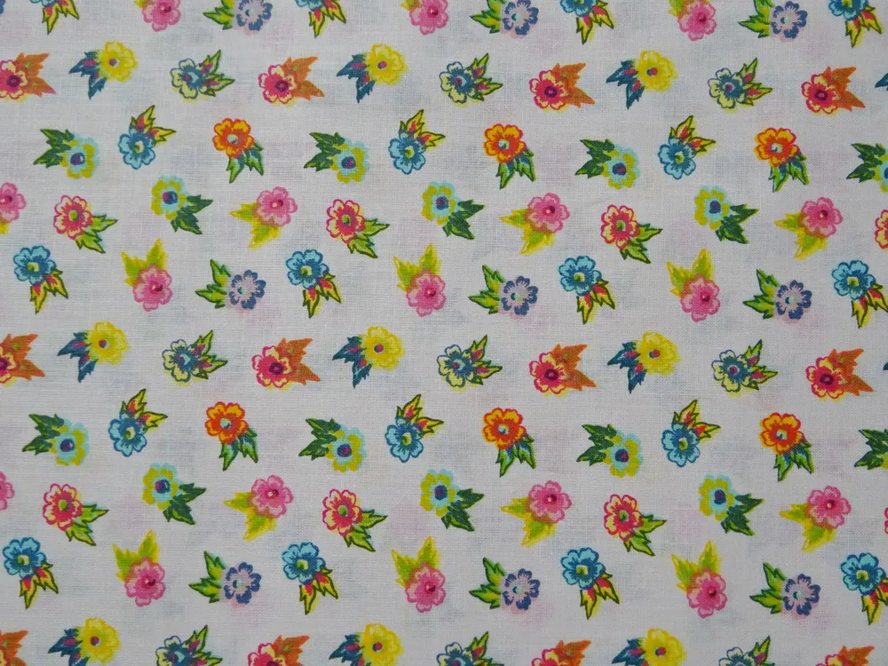 Bavlna maslová "farebné kvety" 