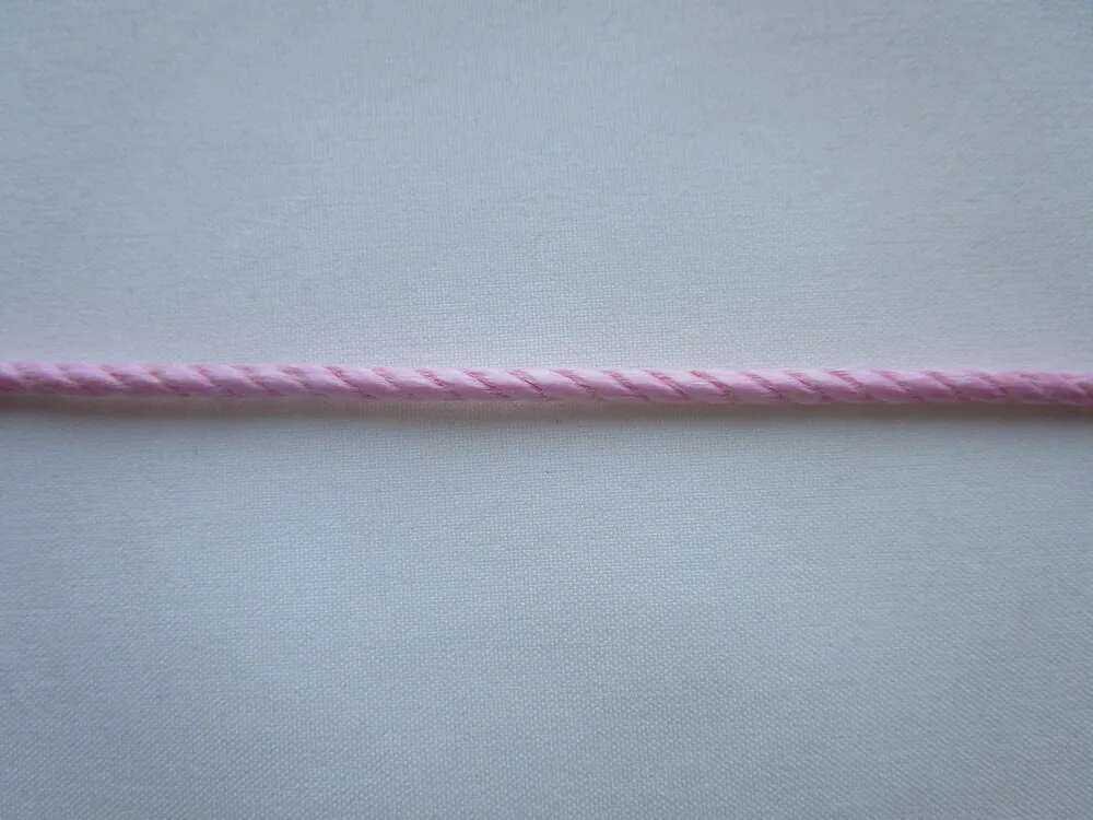 Šnúrka"imitácia kože ružová bavlnená točená" 