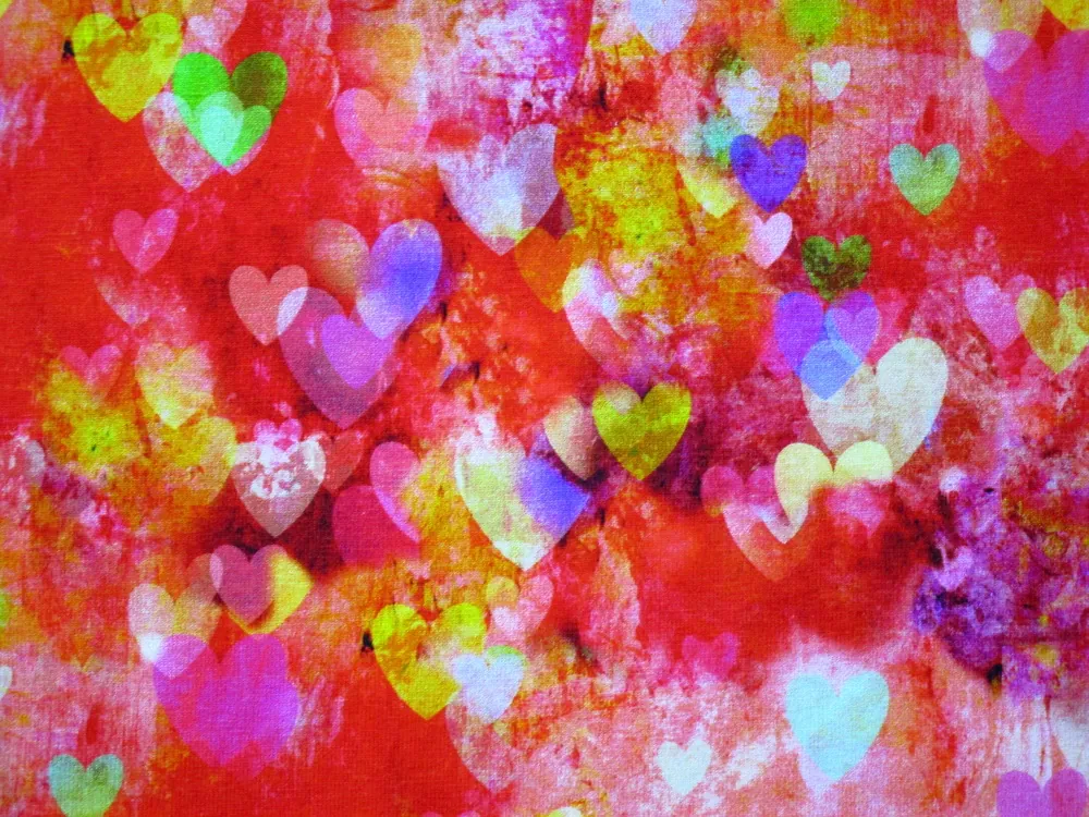 Úplet lososovo-červený "farebné srdiečka"