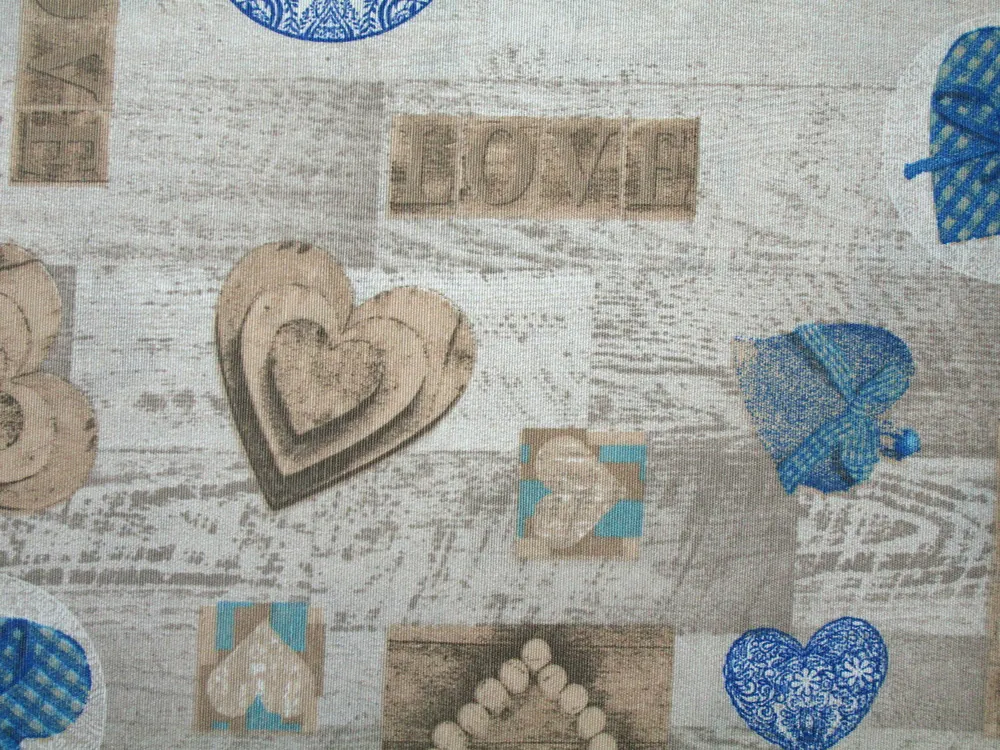Poťahovka hnedá "srdiečka, kruhy, LOVE"