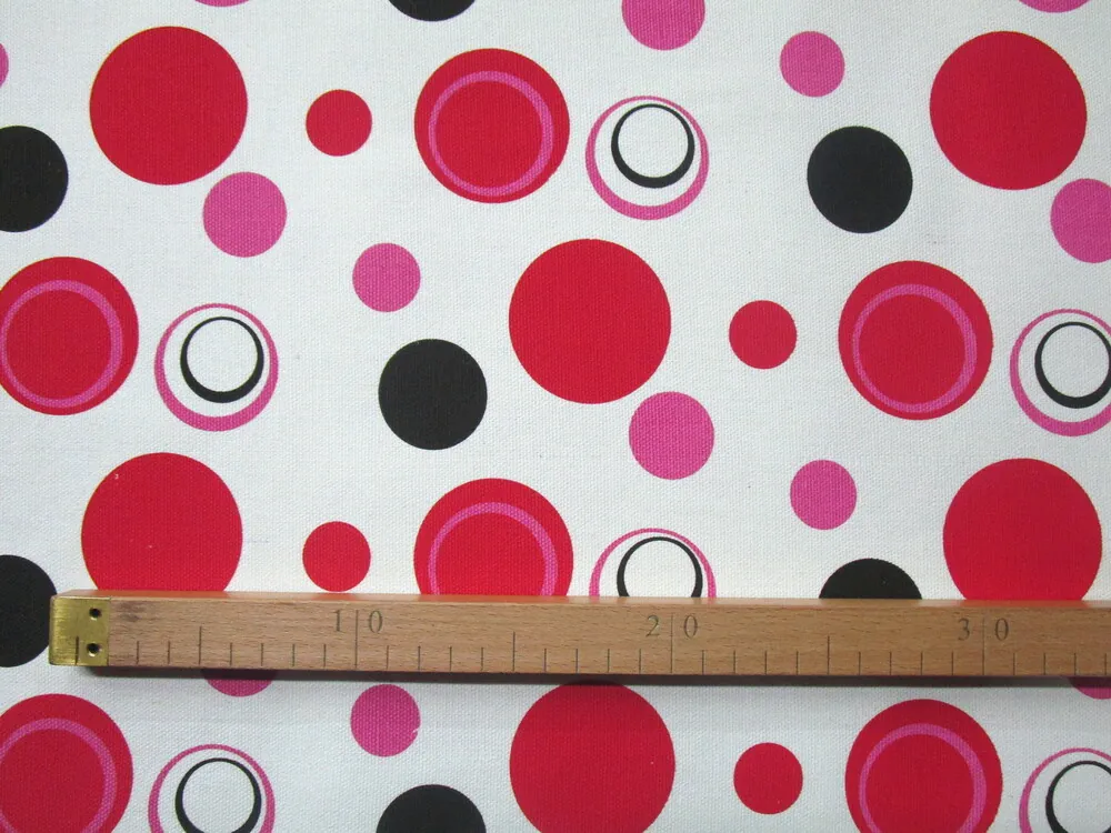 Poťahovka biela "ružové a červené bodky" - 2. akosť