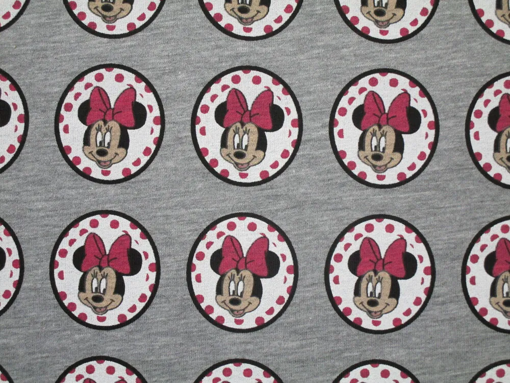 Teplákovina sivá "Minie s ružovou mašľou" 