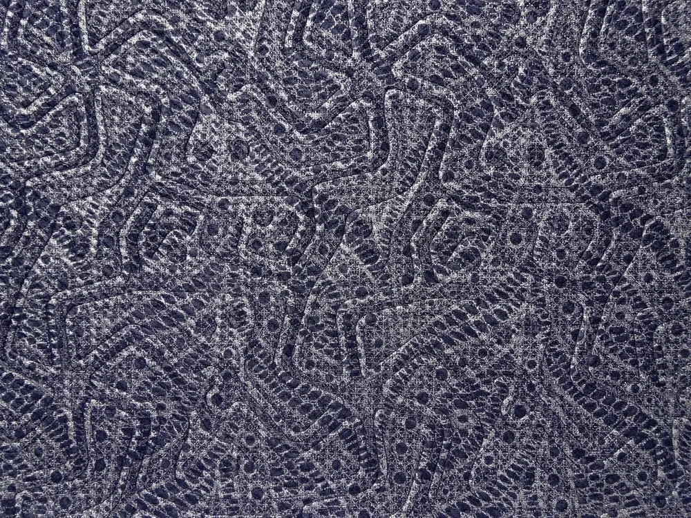 Úplet tmavomodrý "strieborné ornamenty"