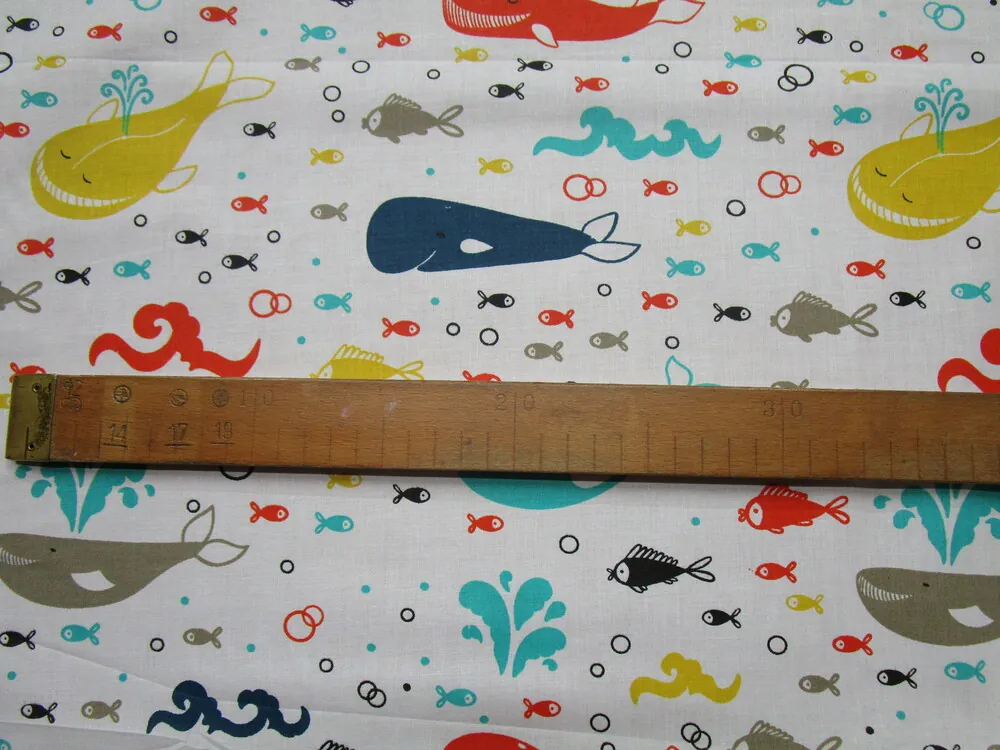 Bavlna biela "morský svet" 