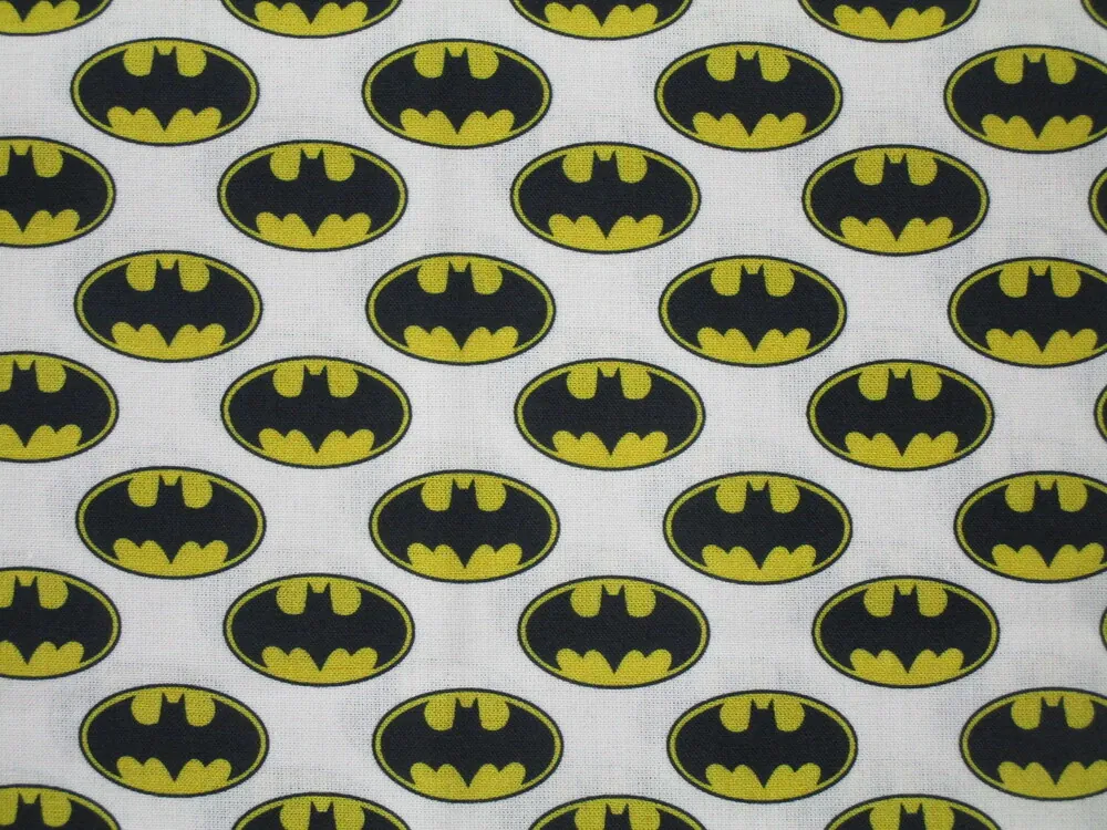 Bavlna biela "BATMAN" - licencovaná 