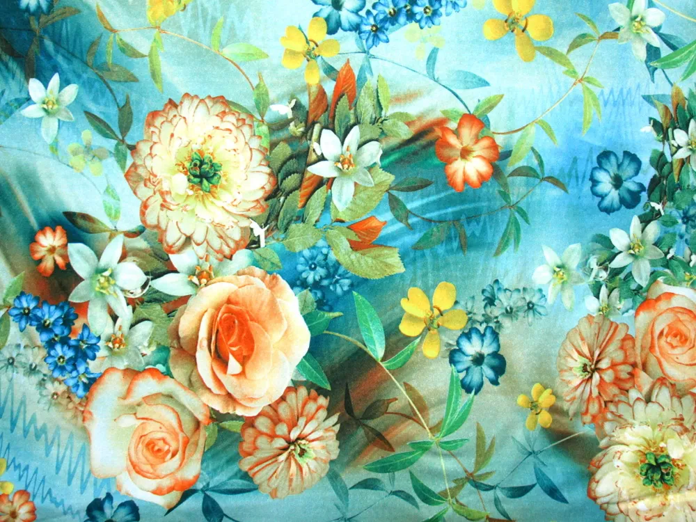 Úplet modro - zelený "kvety"