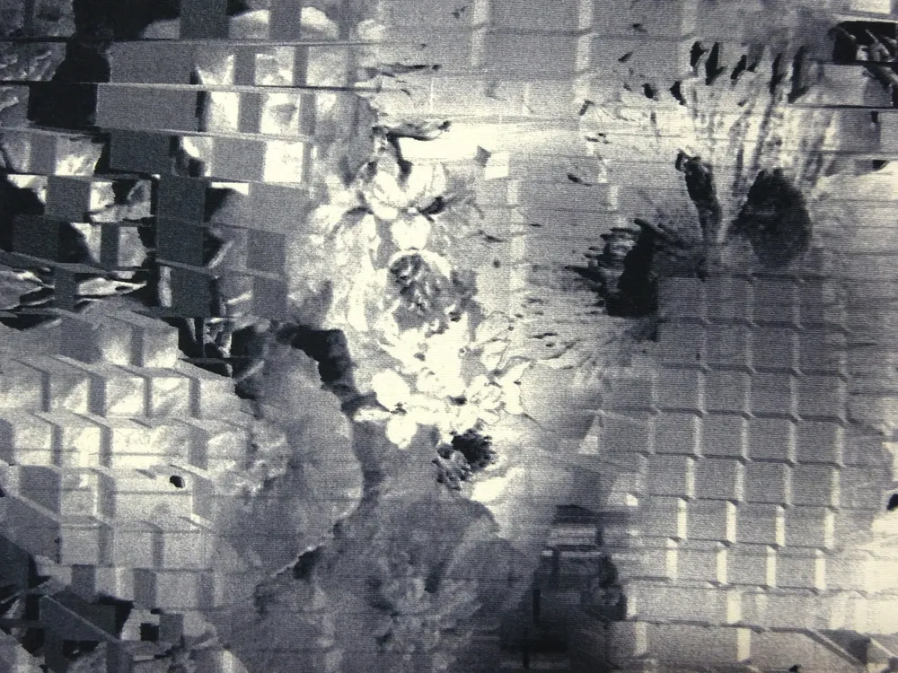 Úplet smotanovo-sivý "abstraktný vzor"