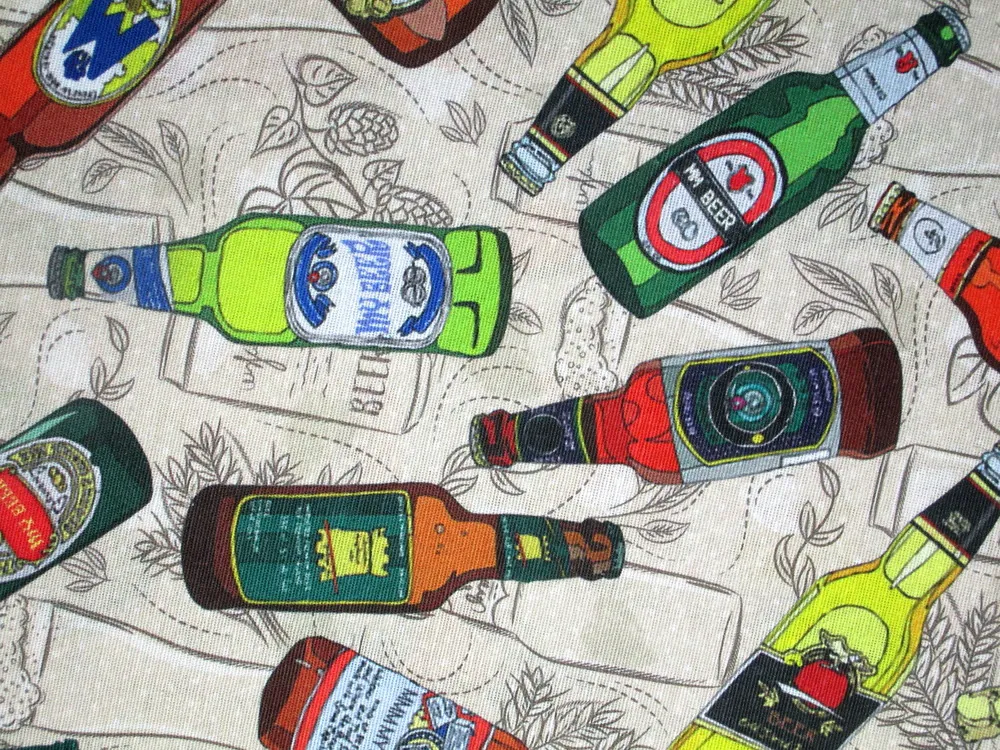 Poťahovka béžová "pivové fľaše" 