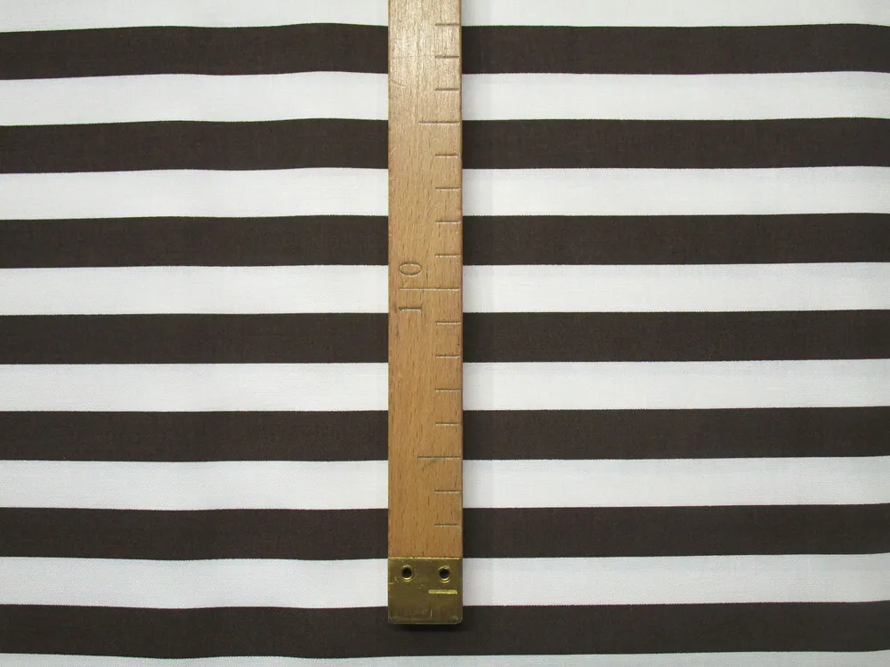 Bavlna smotanová "tmavohnedý pásik" 