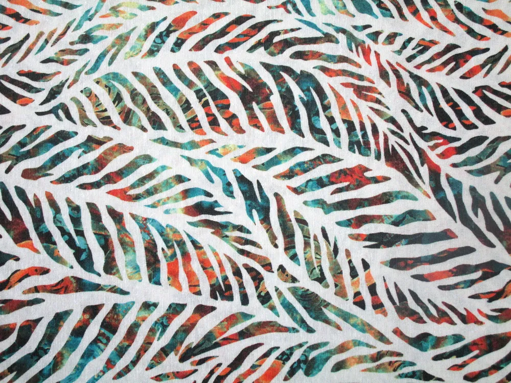 Poťahovka biela "pomarančovo-tyrkysové listy"