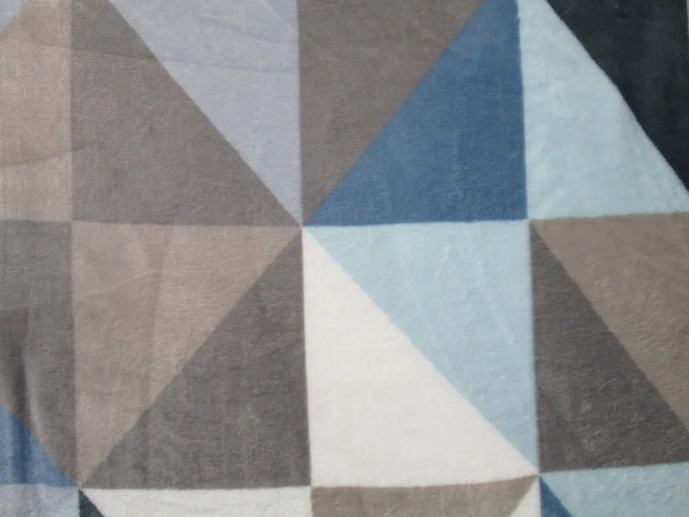 Fleece modro-sivý "geometrický vzor"