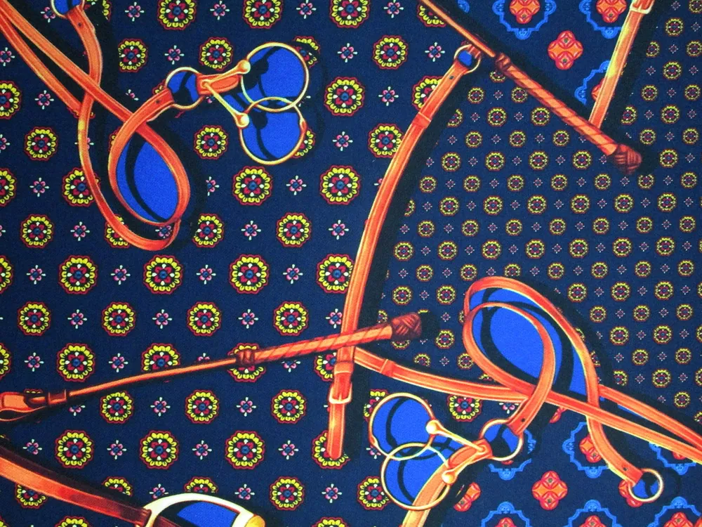 Šatovka Barbora tmavomodrá "konské postroje"