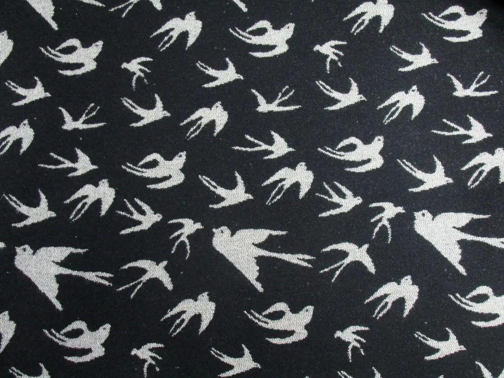 Flauš sivo-čierny "lastovičky" - obojstranný 