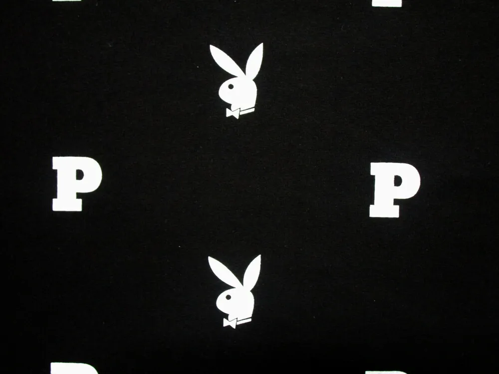 Teplákovina čierna "biely playboy" 