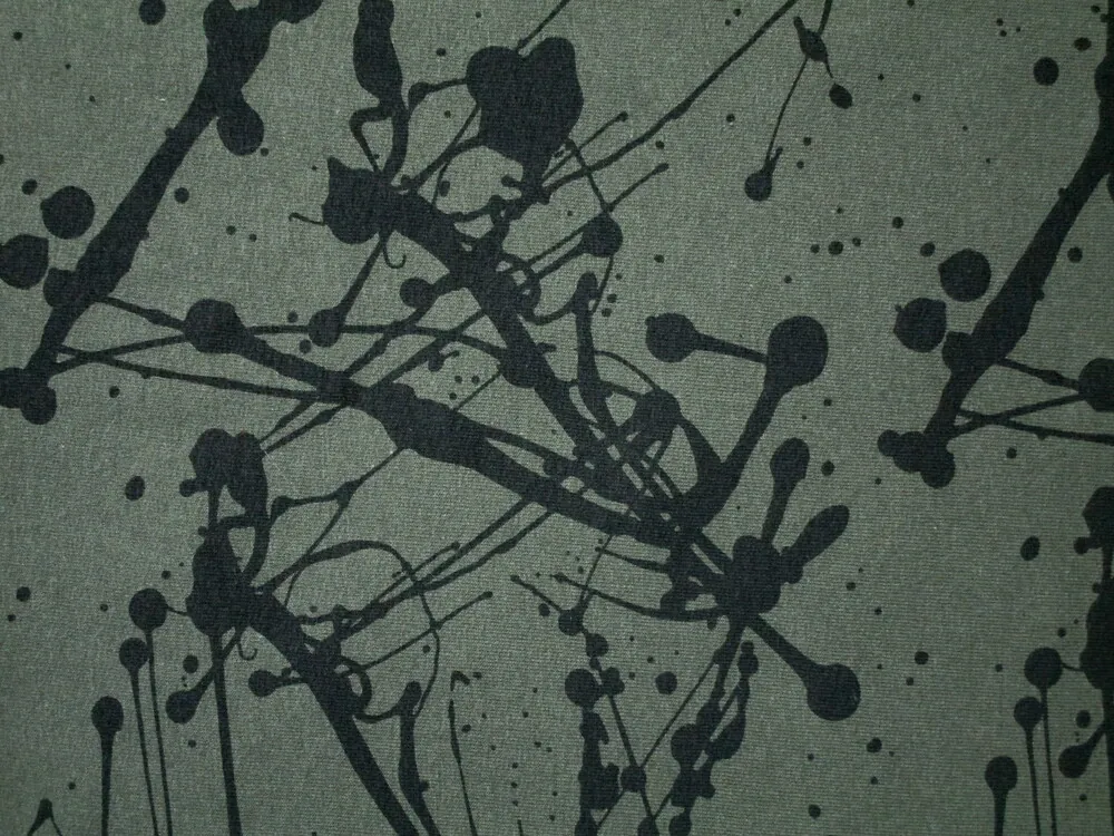 Teplákovina olivová "čierne prskance" 