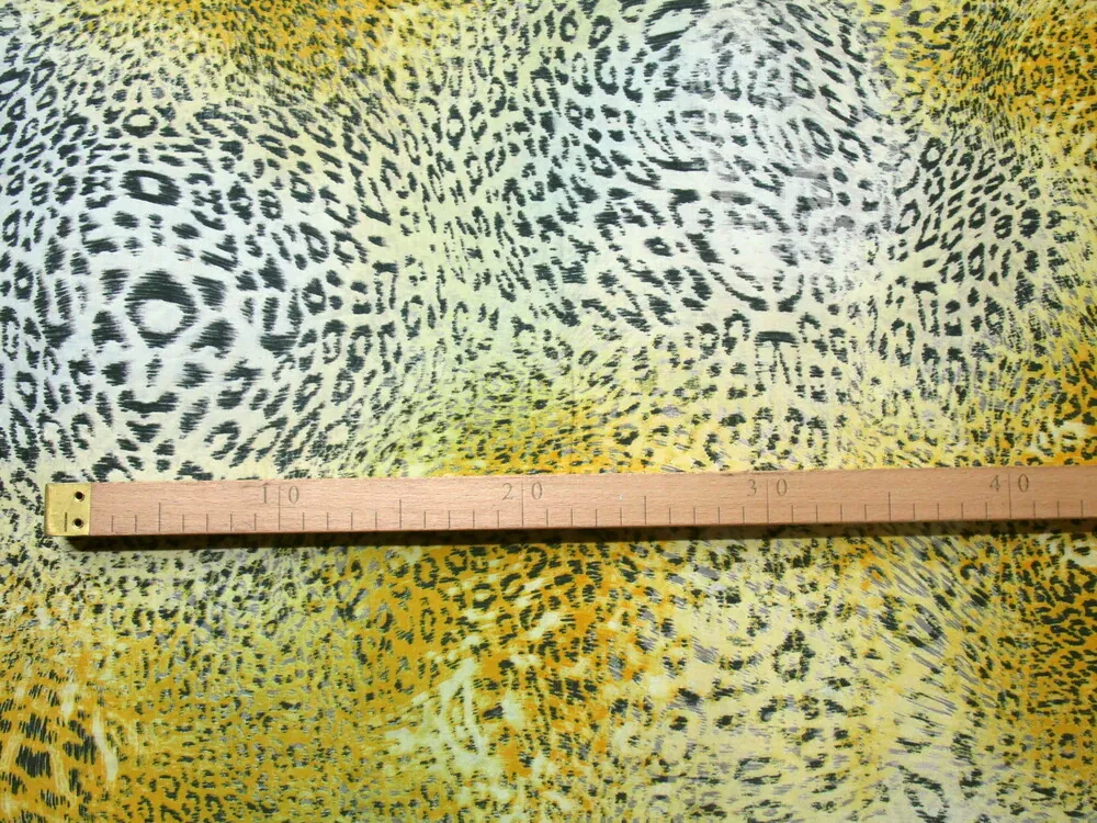 Bavlna sivo-žltá "leopardí vzor"