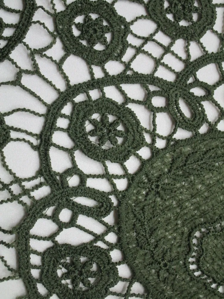 Krajka olivová dierkovaná "ornamenty"