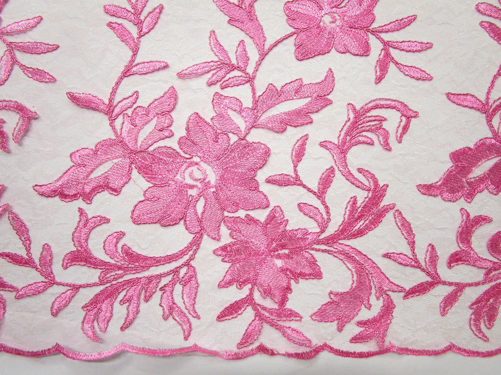 Krajka ružová "kvety, listy"