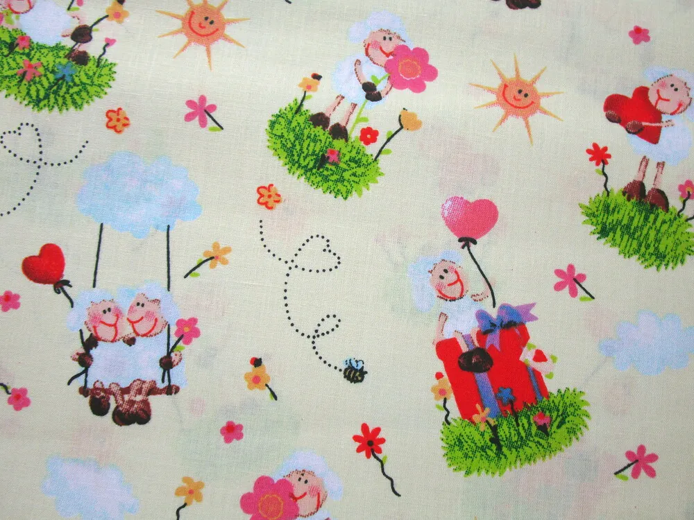 Bavlna svetložltá "ovečky"