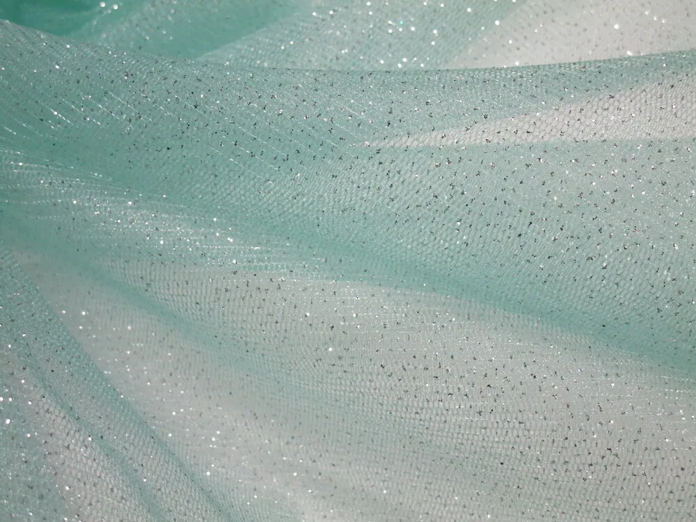 Tyl s glitrami "zelenkavý"