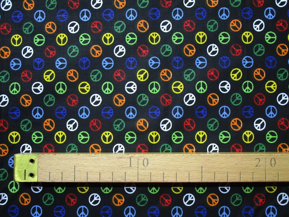 Bavlna čierna "peace" 
