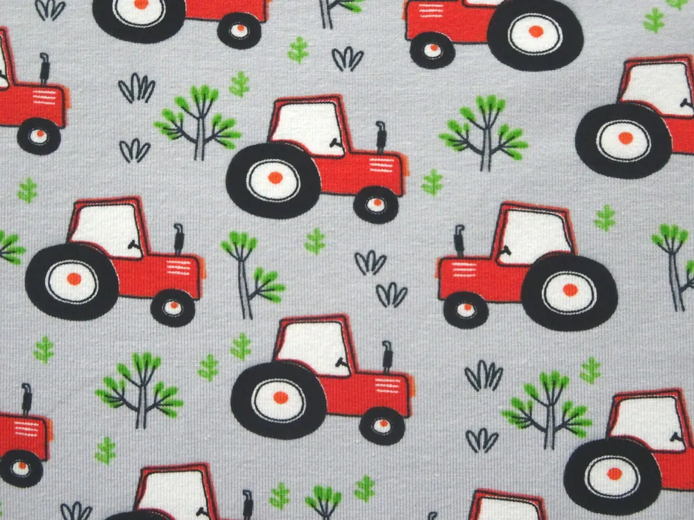 Úplet sivý "červený traktor" 