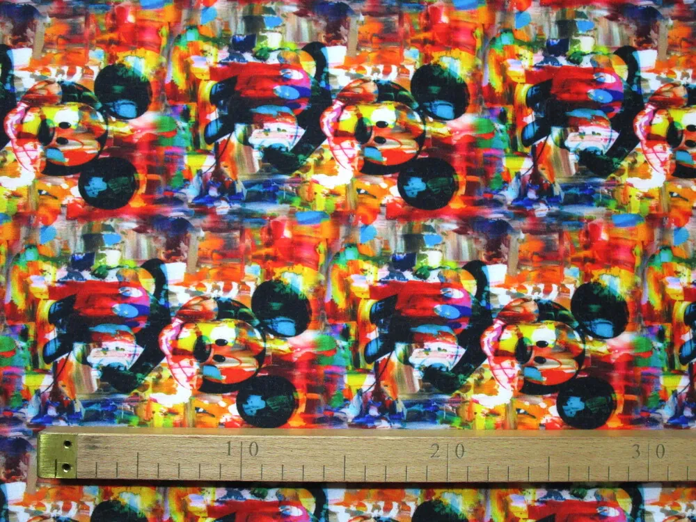 Teplákovina farebná "Mickey Mouse"