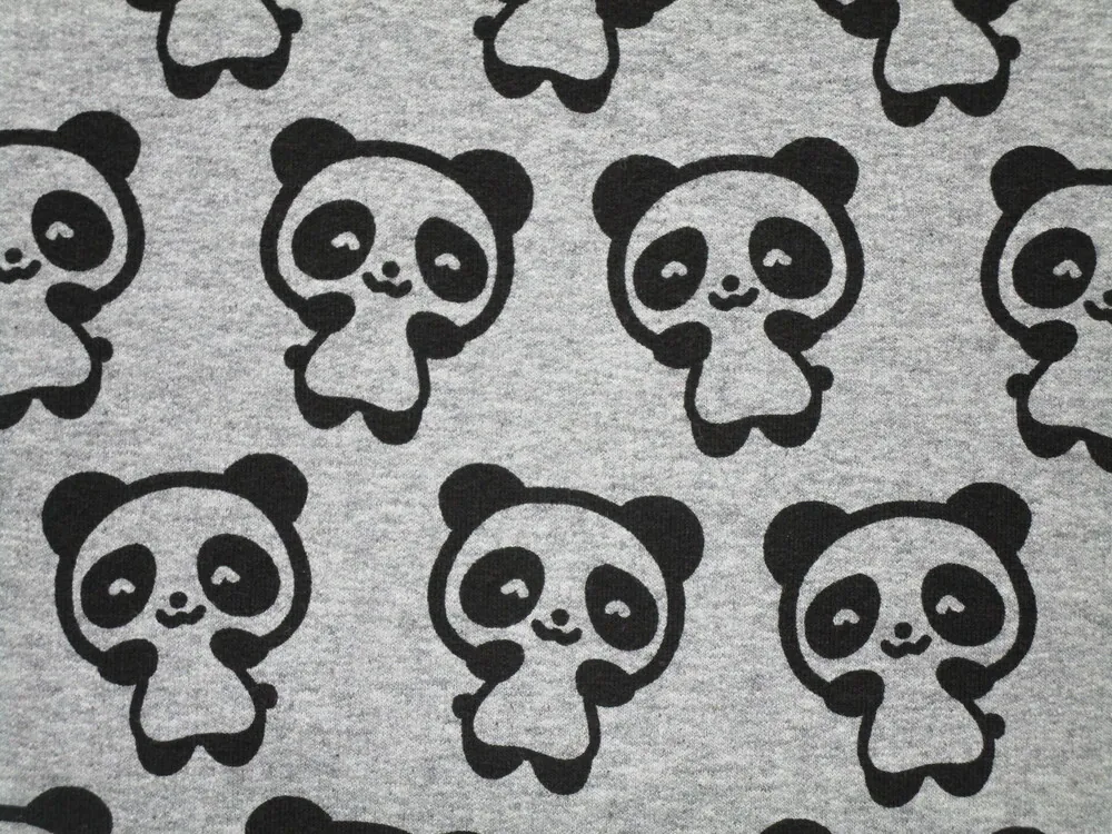 Teplákovina sivý melír "čierna panda"