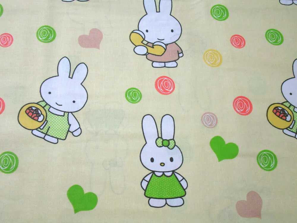 Bavlna žltá "zajačik, srdiečko"