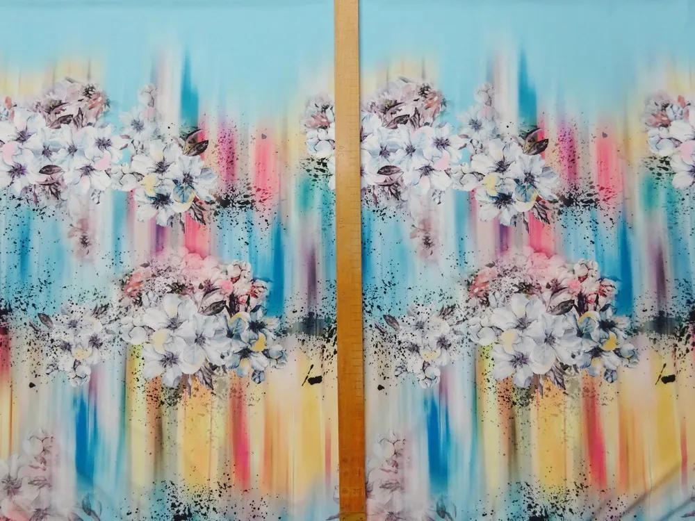 Šatovka modrá "kvety" - bordúra jednostranná