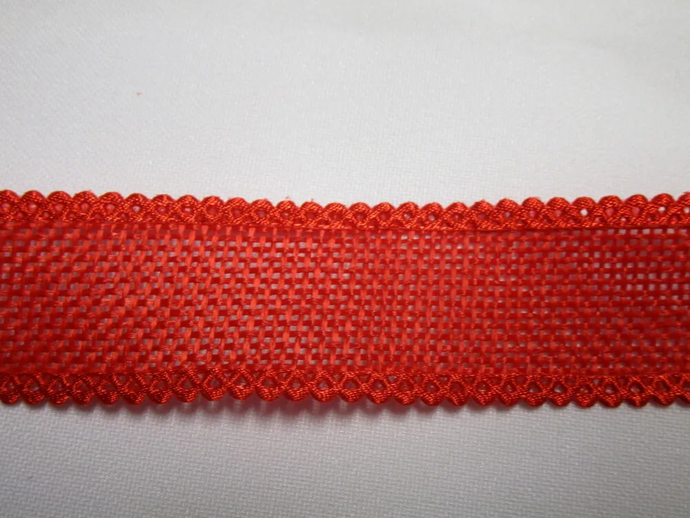 Stuha jutová "červená" - 25 mm
