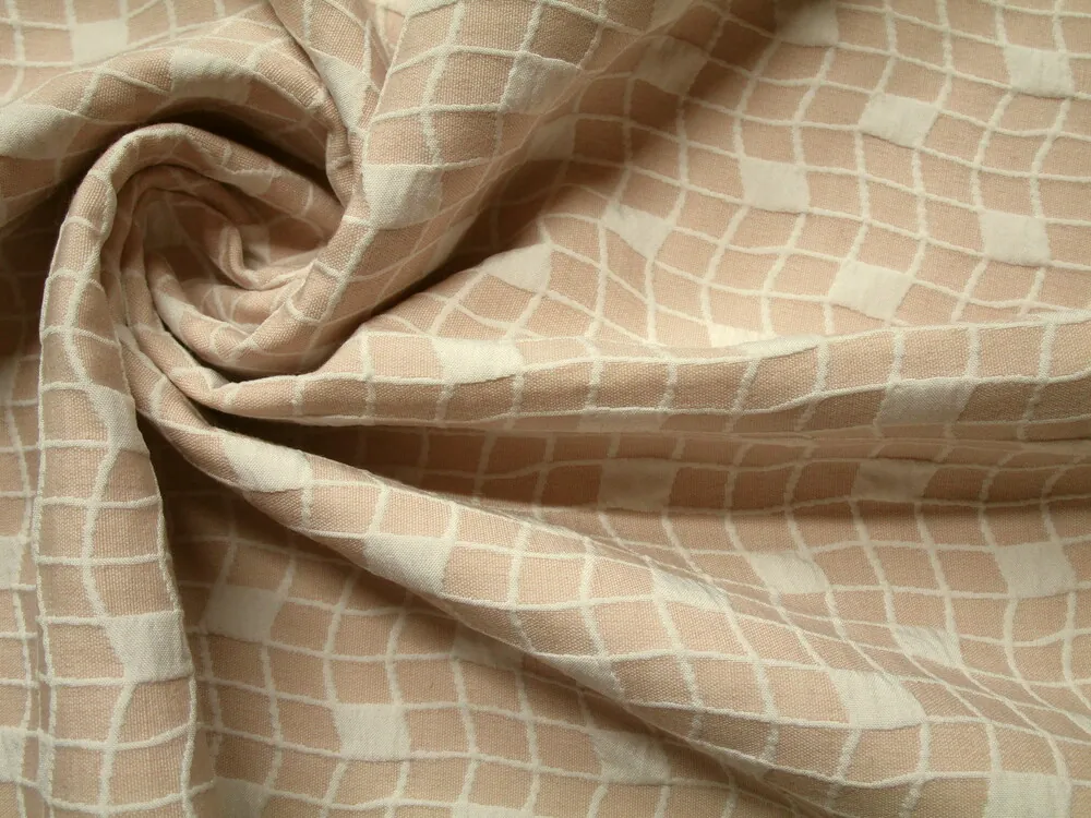 Žakard púdrový "biely plastický vzor" 