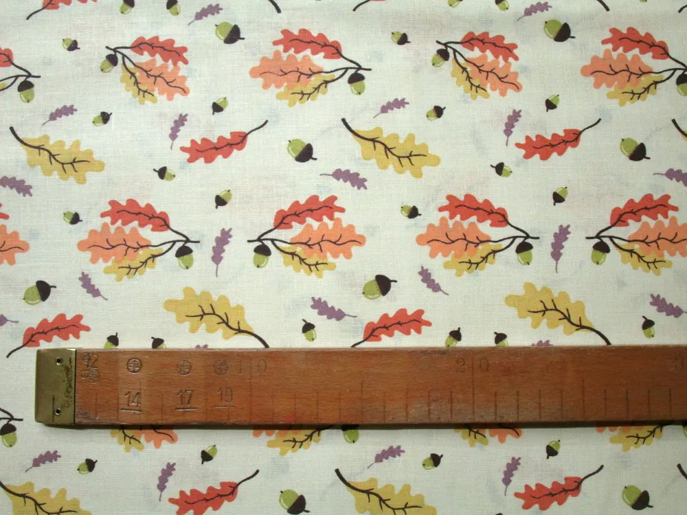 Bavlna svetložltá "žlto-pomarančové listy" 