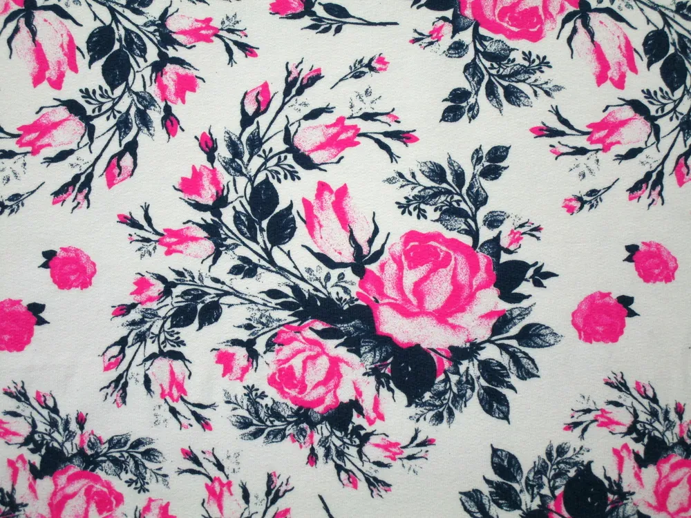 Teplákovina maslová "cyklaménové kvety" 