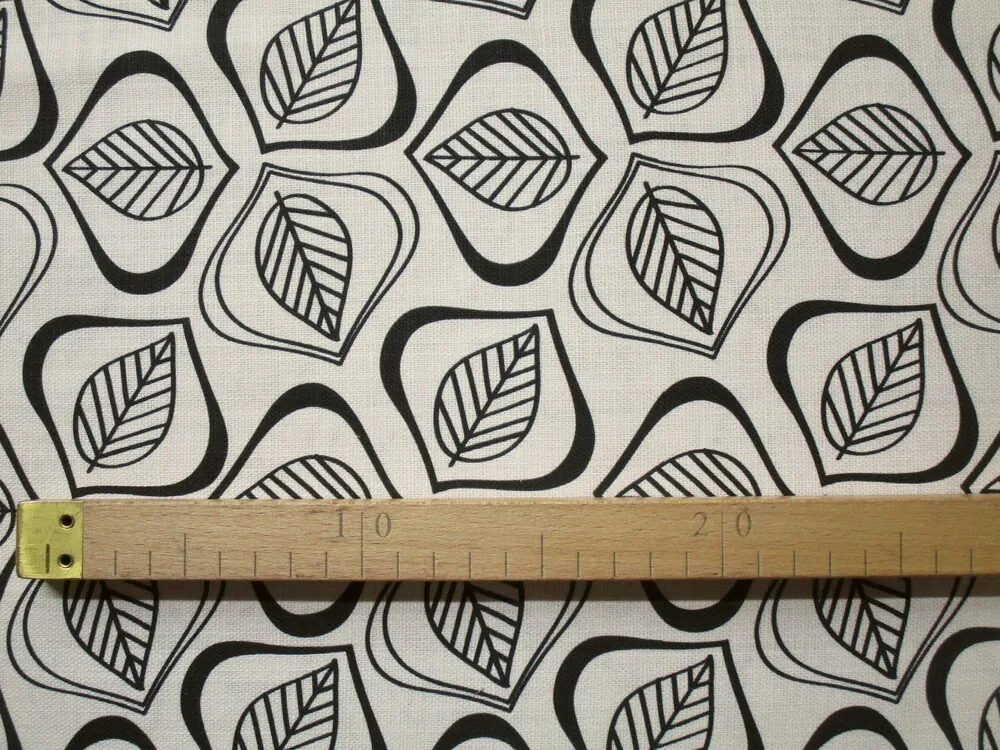 Bavlna béžová "čierne listy" 