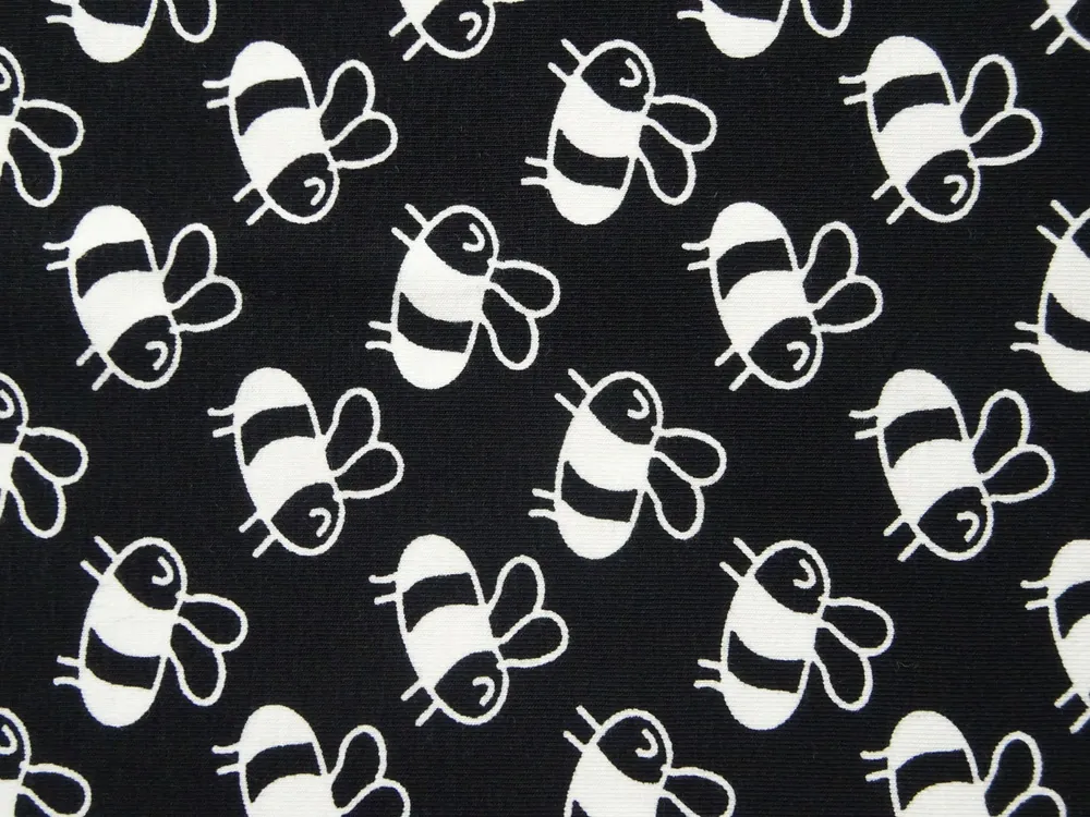 Úplet čierny "biele včielky"