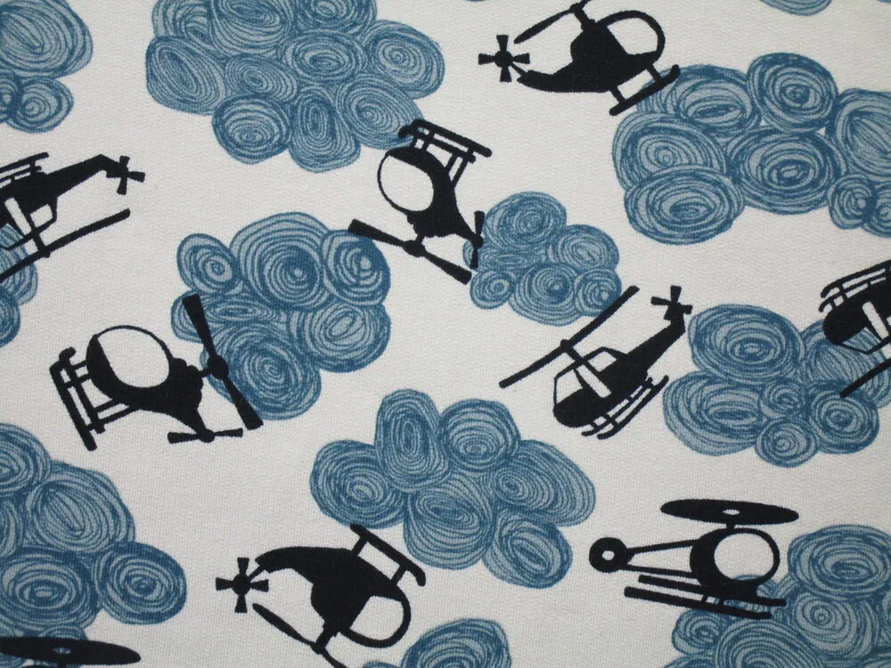 Teplákovina sivá "helikoptéra, oblaky"