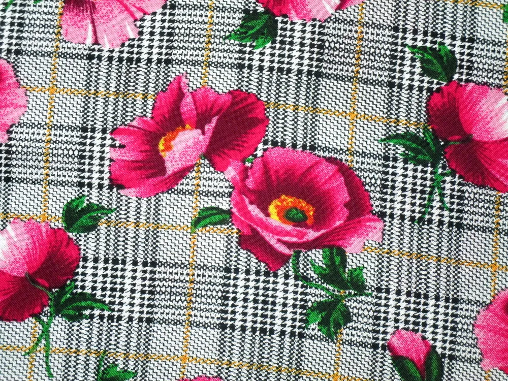 Šatovka biela "kvety, káro"