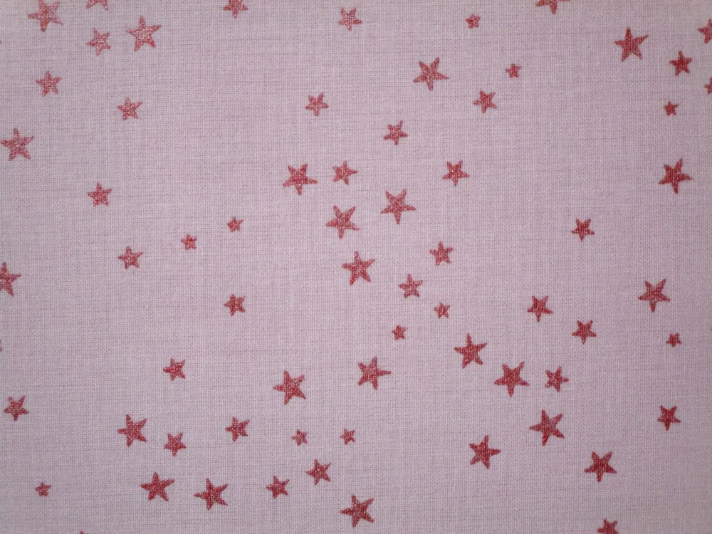 Bavlna ružová "lesklé ružové hviezdičky" - certifikovaná