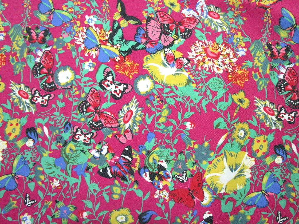 Riflovina ružová "motýle a kvety" - bordúra obojstranná