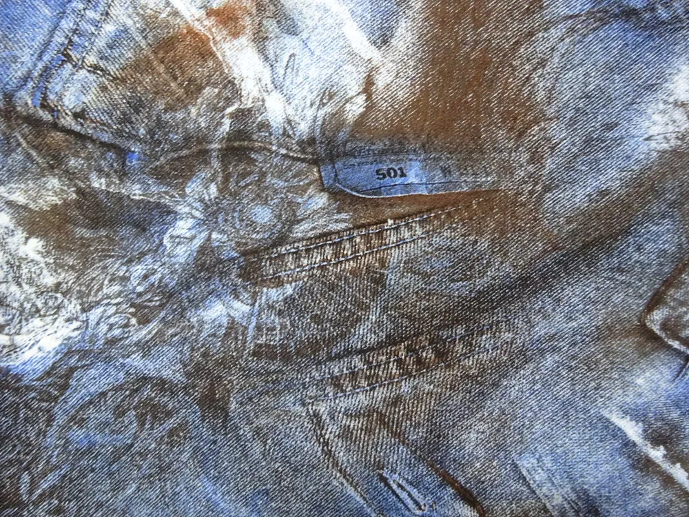 Úplet modro-hnedý "imitácia rifloviny"