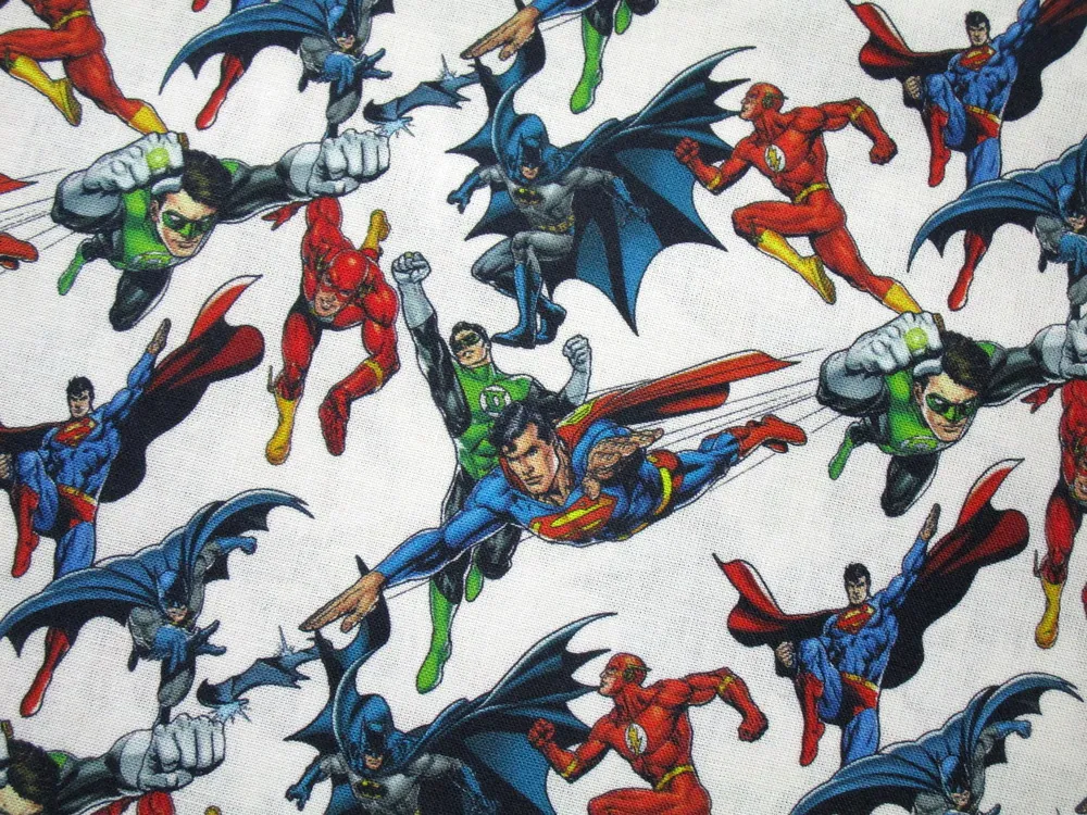 Bavlna biela "superhrdinovia" - licencovaná