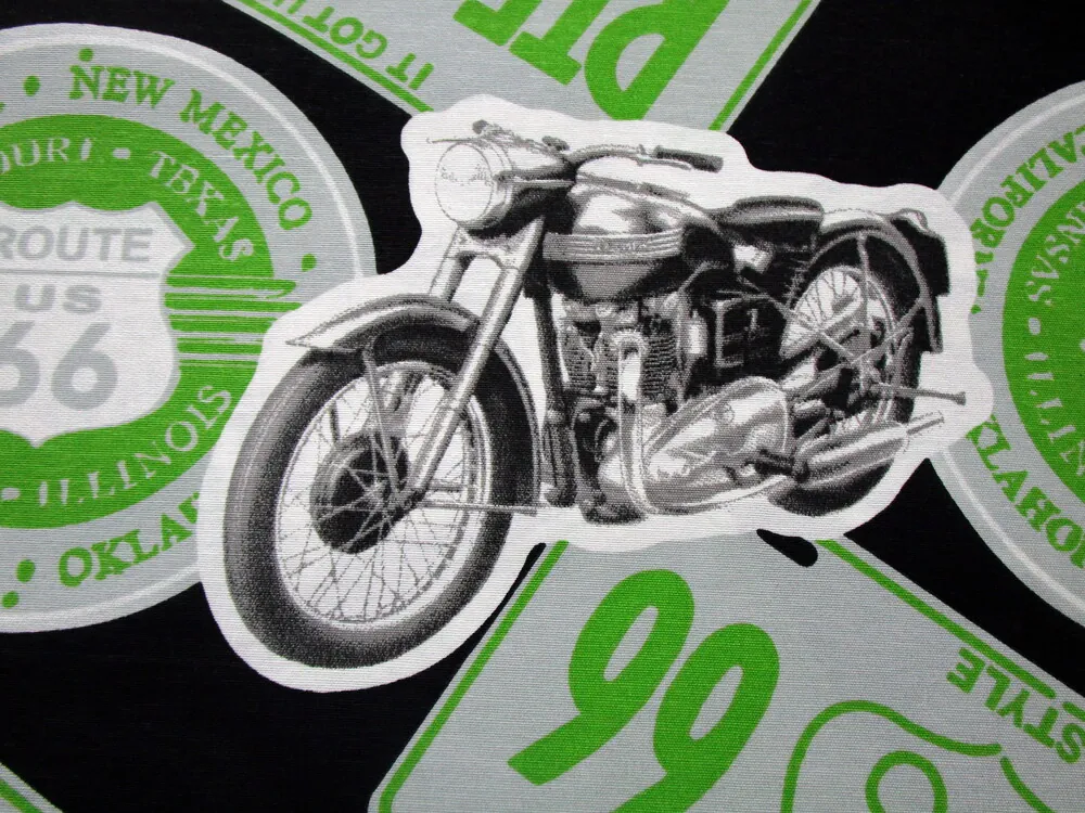 Poťahovka čierna "motorka, route US 66"