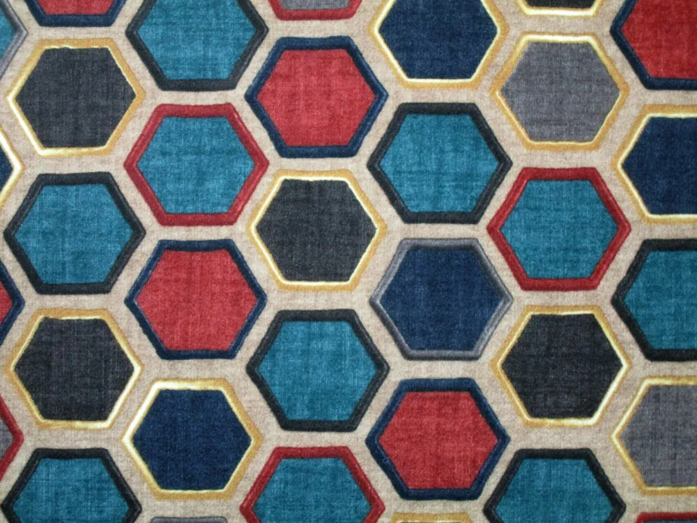 Kostýmovka béžová "farebný geometrický motív" 