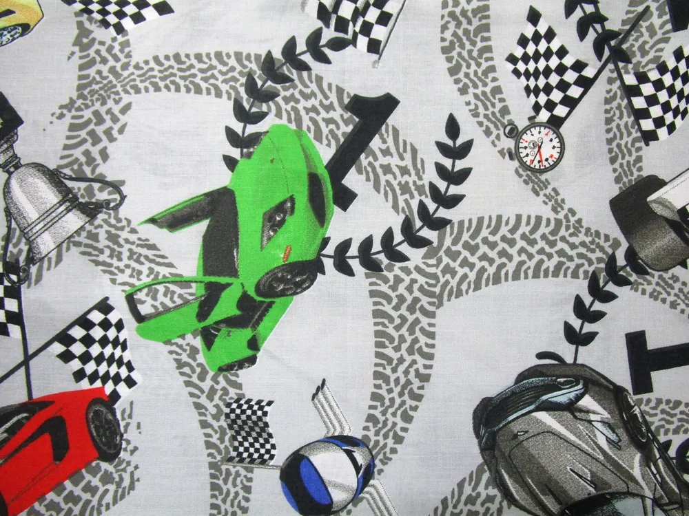 Bavlna sivá "lamborghini, formula"