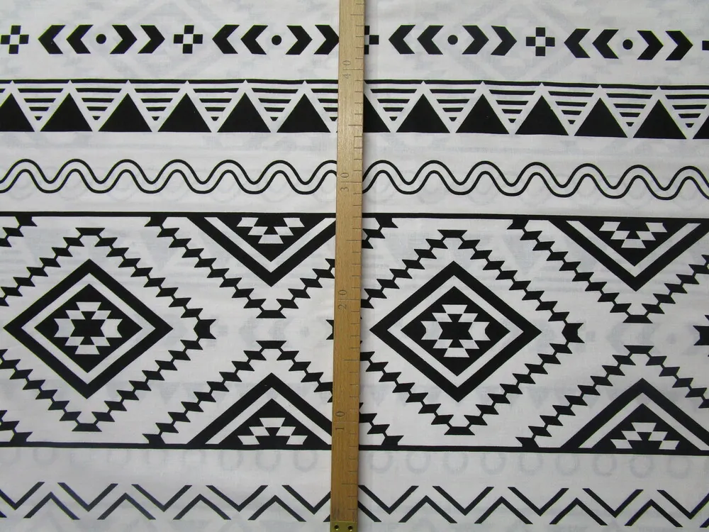 Bavlna bavlna "čierny geometrický vzor"